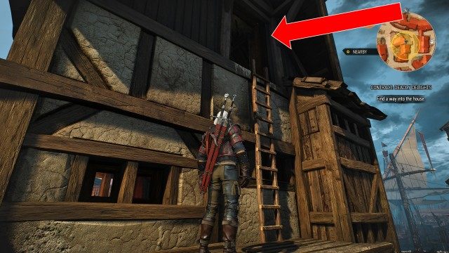 (Optional) Investigate the brothel and its surroundings using your Witcher Senses. / Follow the scent of perfume using your Witcher Senses. / Talk to the man who is acting strangely. / Find a way into the house.