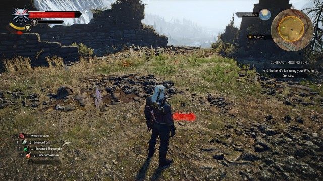 Find the fiend's lair using your Witcher Senses.