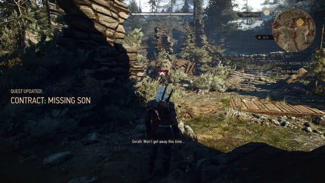 Find the fiend's lair using your Witcher Senses.