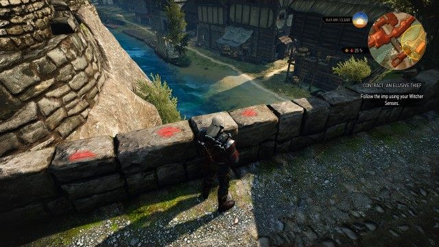 Follow the imp using your Witcher Senses.