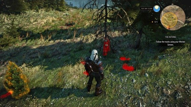 Follow the tracks using your Witcher Senses.