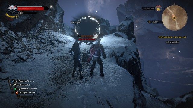 Follow Yennefer.