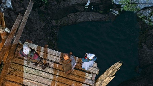 Retrieve the coin Thecla threw in the water by using your Witcher Senses. / Give the coin to Thecla.