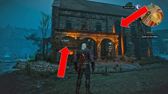 (Optional) Meet Ciri and Aegar near the Novigrad stables. / Sneak into the stables. / Find a way to open the stable doors from the inside using your Witcher Senses. / Calm the horses with the Axii Sign. 0/3