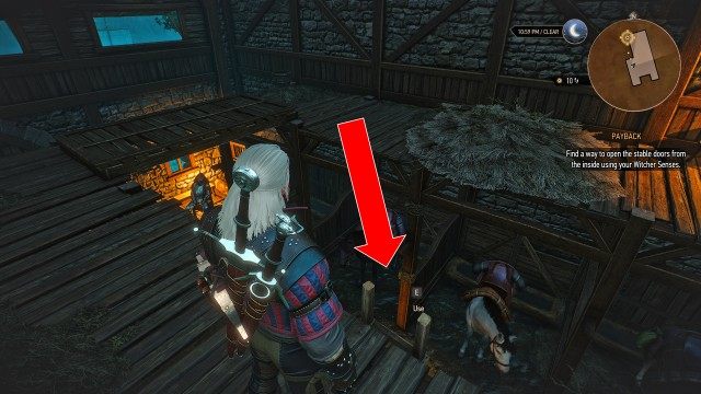(Optional) Meet Ciri and Aegar near the Novigrad stables. / Sneak into the stables. / Find a way to open the stable doors from the inside using your Witcher Senses. / Calm the horses with the Axii Sign. 0/3