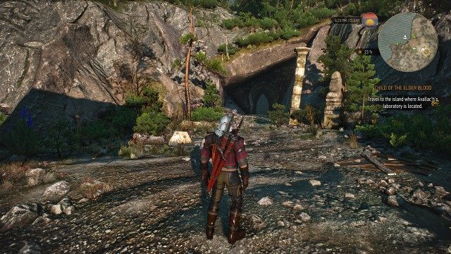 Travel to the island where Avallac'h's laboratory is located.