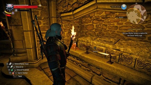 Use your Witcher Senses to explore the von Everec family crypt.