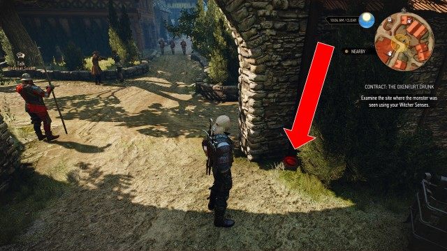 Examine the site where the monster was seen using your Witcher Senses.