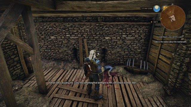 Follow the tracks using your Witcher Senses. / Investigate the ruined tower using your Witcher Senses.