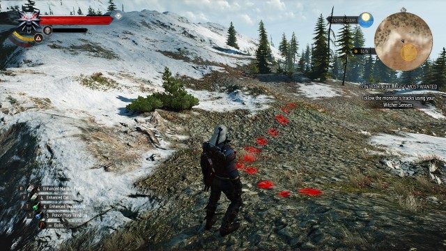 Follow the monster's tracks using your Witcher Senses.