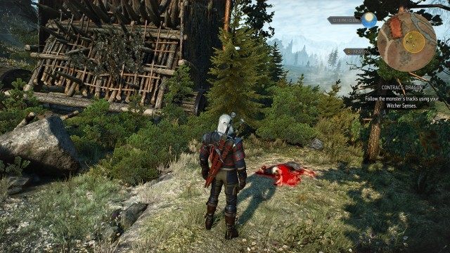 Follow the monster's tracks using your Witcher Senses.