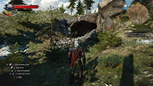 Follow the monster's tracks using your Witcher Senses.