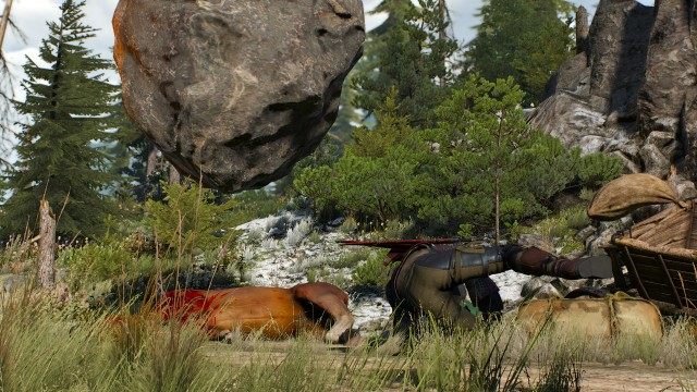 Find the site of the monsters' attack. / Search the attack site using your Witcher Senses.