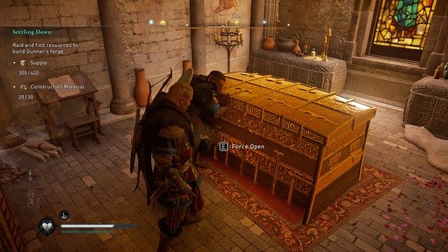 Raid and find resources to build Gunnar's forge