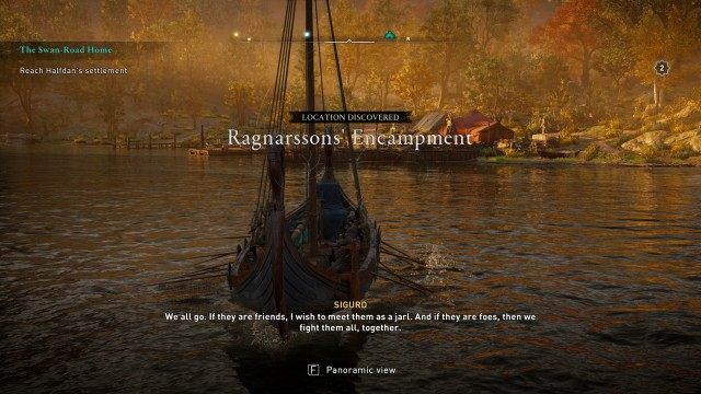 Return to the longship / Reach Halfdan's settlement