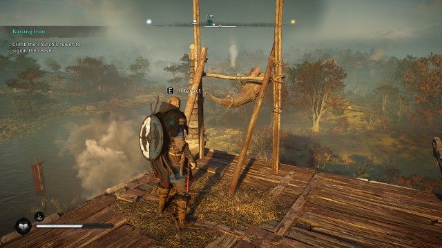 Climb the church's tower to signal the reeve
