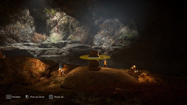Build a stack of cairn stones