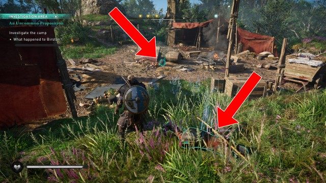 Find Birstan's camp / Investigate the camp