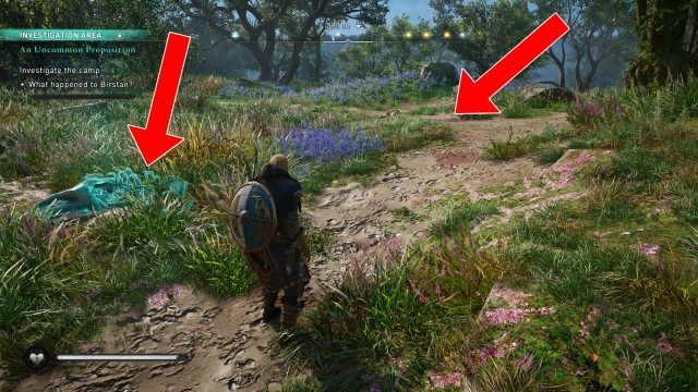 Find Birstan's camp / Investigate the camp