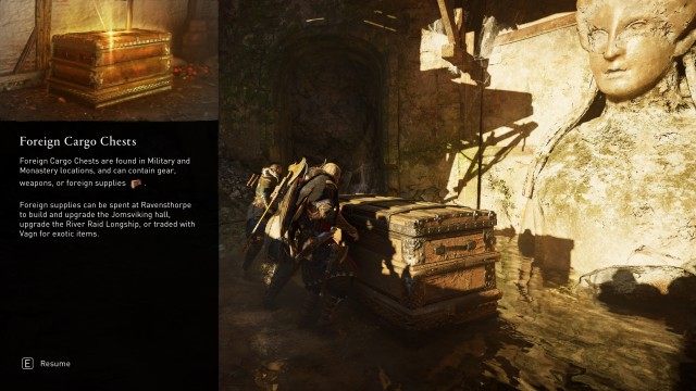 Find and loot a chest of foreign supplies. 0/2