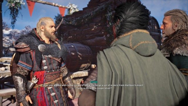 Find and speak to Hjorr / Beat up the disgruntled citizens