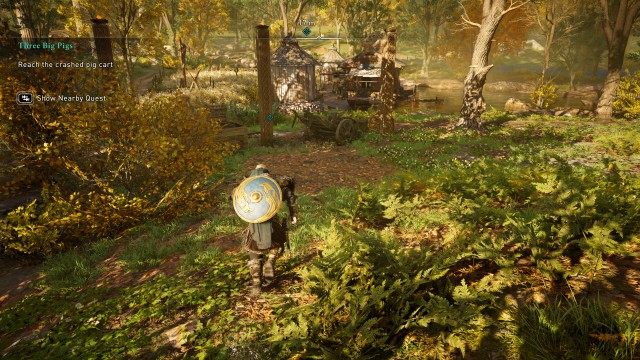 Reach the crashed pig cart