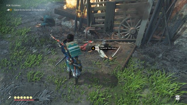 Speak with the woman / (Optional) Search for the woman on the battlefield