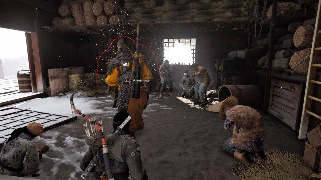 Approach the ice fishing camp / Free the prisoners at the ice fishing camp