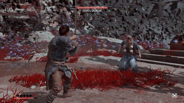 Pick up the longbow / Kill the tengu