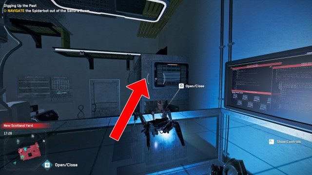 NAVIGATE the Spiderbot out of the Secure Room