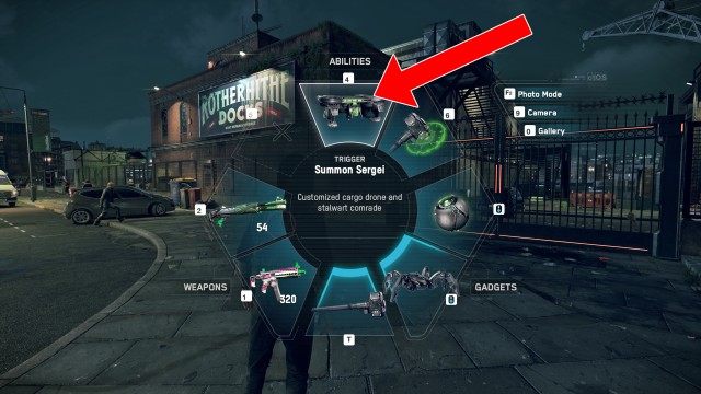 REACH Rotherhithe Docks  / STEAL the Drugs / USE the Cargo Drone to STEAL the Drugs Crate / DELIVER the Drugs Crate