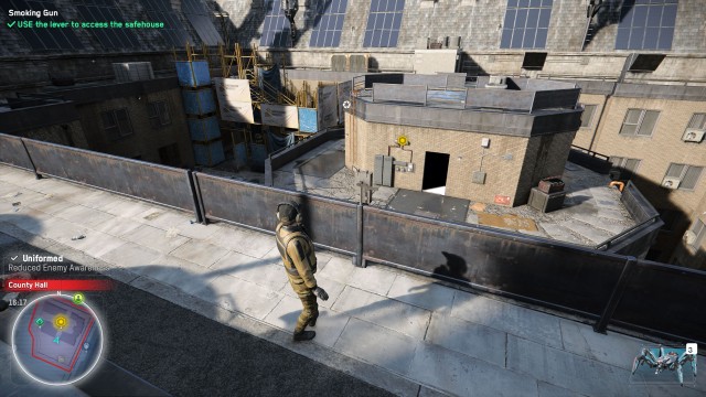 USE the lever to access the safehouse