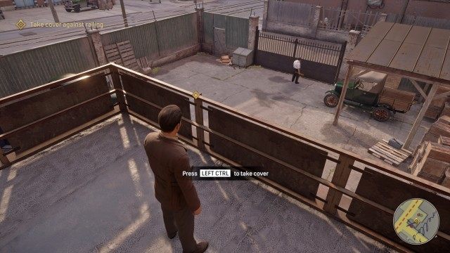 Take cover against railing