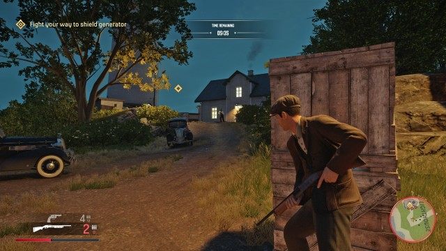 Fight your way to shield generator