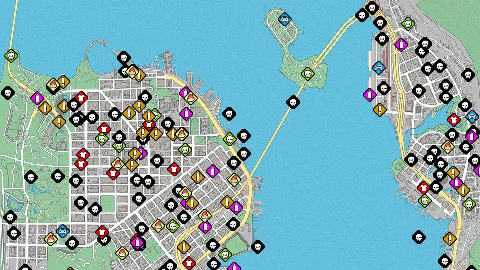 World Map San Francisco Bay Watch Dogs 2 Map