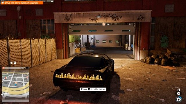 Drive the car to Wrench's garage