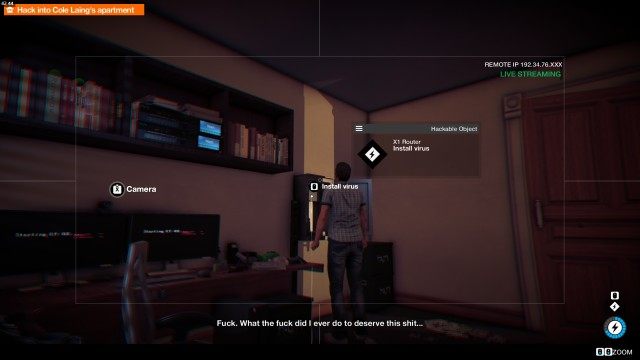 Hack into Cole Laing's apartment
