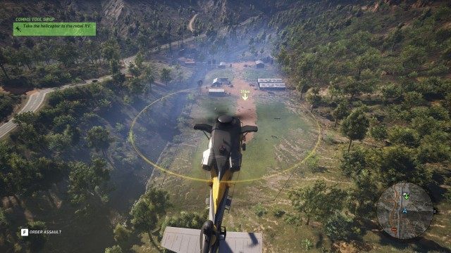 Take the helicopter to the rebel RV