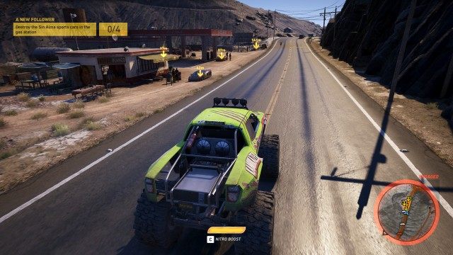 Destroy the Sin Alma sports cars in the gas station [0/4]