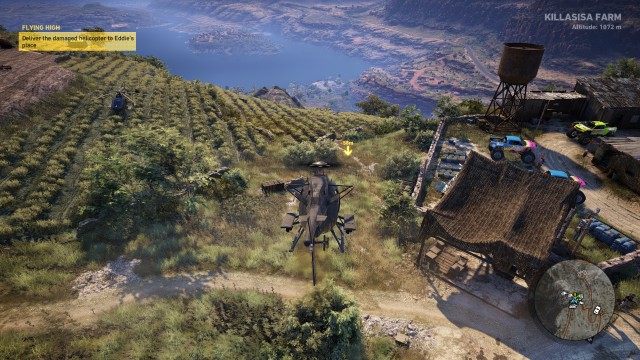 Deliver the damaged helicopter to Eddie's place