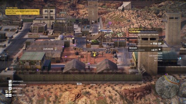 Reach the captured helicopter inside the Unidad base