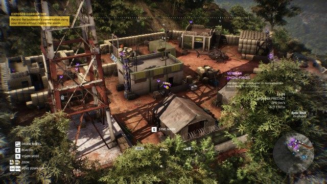 Record the lieutenant's conversation using your drone without raising the alarm