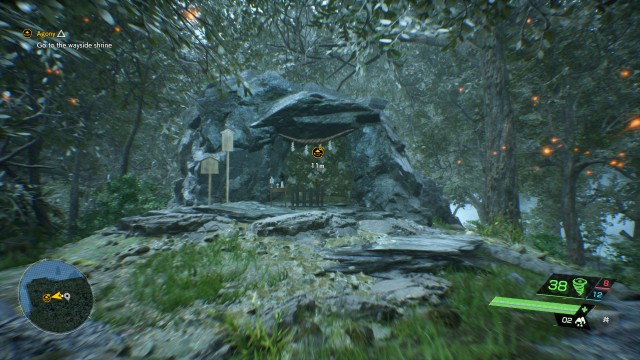 Go to the wayside shrine / Enter the wayside shrine