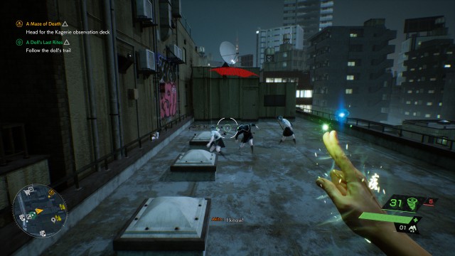 Search the area for clues with Spectral Vision / Follow the doll's trail