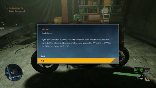 Get on the motorcycle