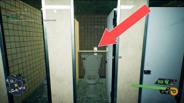 Pass some more toilet paper into the suspicious stall