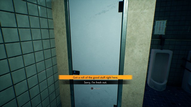 Pass some toilet paper into the suspicious stall