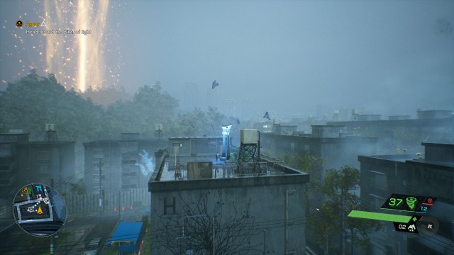 Head toward the pillar of light