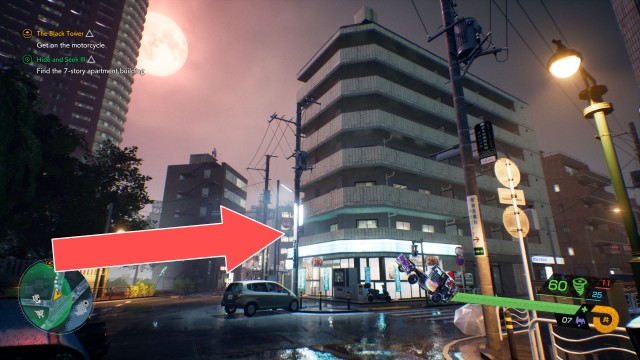 Find the 7-story apartment building