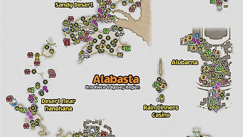 Alabasta, One Piece Odyssey Map